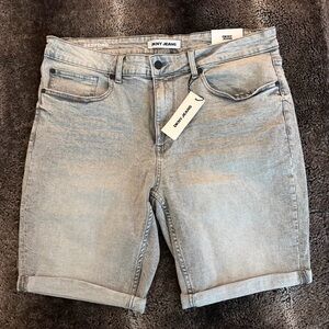 DKNY Light Gray Skinny Denim Shorts